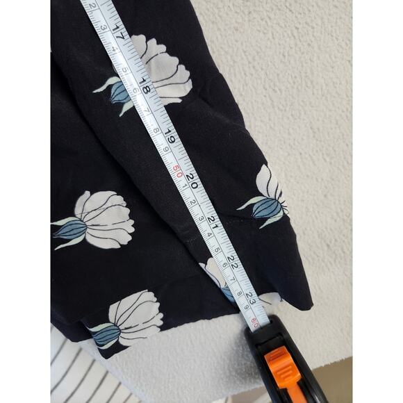 Ann Taylor Loft Sz 14 Jumpsuit Pants Romper Blue Lily Floral Overalls - Picture 9 of 11